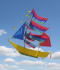 Large Colourful Handmade Sailing Boat / Pirate Boat Kite - Fair Trade