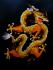 Fair Trade Embroidered Golden Chinese Dragon T Shirt ( Black T Shirt)