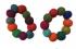 Hand Rolled Felt Rainbow Bobble Bracelet - Fair Trade