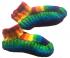 Handknit Fair Trade Wool Rainbow Fleece Lined Tibetan House Slippers