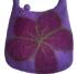 Purple Felt Daisy Shoulder Bag / Handbag - Fair Trade - Handmade Lovely & Tactile