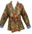 Kantha Jacket - Cotton Quilted Summer Weight Brown Geometric Flowers Reversible Indian Kantha Jacket - Fair Trade - Available in sizes 8 -18