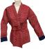 Kantha Jacket - Cotton Quilted Summer Weight Red Classic Geometric Design Reversible Indian Kantha Jacket - Fair Trade - Available in sizes 8 - 18