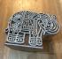 Large Indian Elephant Design Hand Carved Wooden Printing Blocks - Fair Trade