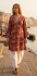 Paisley Print Kaftan Top Soft Indian Cotton Block Print Red Sizes 8 - 16