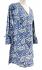 Paisley Print Kaftan Top Soft Indian Cotton Block Print Blue Sizes 8 - 16