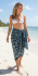 Sarong Beach Coverup Batik from Bali Large Size Black & Blue