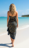 Sarong Beach Coverup Batik from Bali Large Size Midnight Blue & Orange