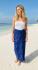 Sarong Beach Coverup Batik from Bali Large Size Dark Blue Flower Design