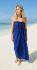 Sarong Beach Coverup Batik from Bali Large Size Dark Blue Flower Design