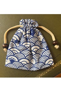 Large Unbleached Cotton Pouch / Purse - Hidden Cat Print from Thailand - Fair Trade