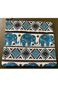 Large Cute Baby Elephant Design Childrens Coin Purse - Fair Trade - Turquoise - Made in Laos