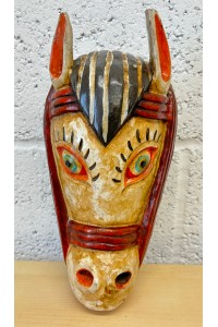 Vintage Hand Carved Shamanic Nepali Horse Mask Hand Painted dating from 1970's