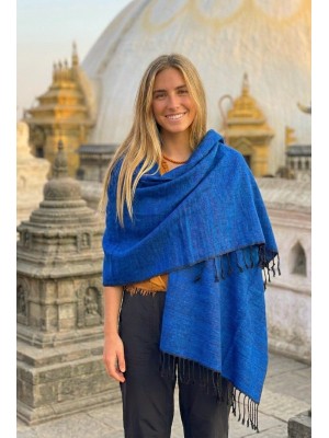 Royal Blue Yak Wool Shawls / Wraps / Blankets - Great for Meditation Royal Blue Yak Wool Shawls / Wraps / Blankets - Great for Meditation