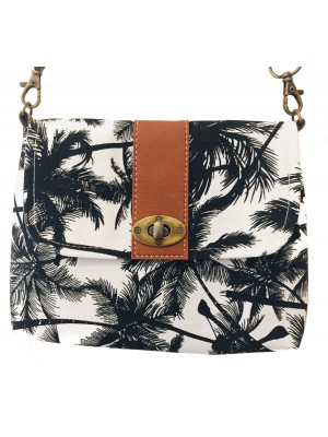 Vegan / Cruelty Free Mini Hand Bag with detachable adjustable strap - Tropical Palm Design - Fair Trade Vegan / Cruelty Free Mini Hand Bag with detachable adjustable strap - Tropical Palm Design - Fair Trade