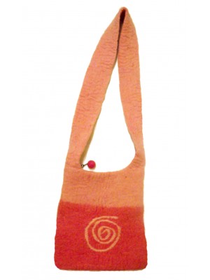 Fair Trade Hand Made Pink Eternal Spiral Felt Shoulder Bag Fair Trade Hand Made Pink Eternal Spiral Felt Shoulder Bag