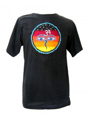 Fair Trade Embroidered Classic Kathmandu T Shirt ( Black T Shirt) Fair Trade Embroidered Classic Kathmandu T Shirt ( Black T Shirt)