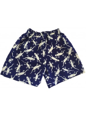 Kids Blue & White Gecko Design Shorts Ages 1 - 5 - Fair Trade Kids Blue & White Gecko Design Shorts Ages 1 - 5 - Fair Trade