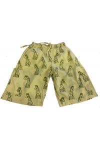 Kids 3/4 Length Sandy Giraffe Design Trousers Ages 1 - 5 - Fair Trade Kids 3/4 Length Sandy Giraffe Design Trousers Ages 1 - 5 - Fair Trade