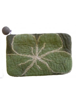 Large Felt Flower purse - Handmade - 100% wool - various colours - Fairtrade