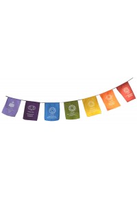 Multicoloured Sacred Chakra Meditation Prayer Flags - Hand Made in Bali - Fair Trade