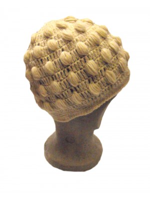 Fair Trade New Style Cream Bobbly Bobble Hat - Fleece lined - Hand Knitted - 100% Fairtrade Wool Fair Trade New Style Cream Bobbly Bobble Hat - Fleece lined - Hand Knitted - 100% Fairtrade Wool
