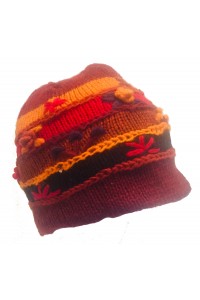 Shades of Red Hand Embroidered Hand Knit Wool Beanie Hat - Fair Trade - Fleece Lined Toasty Warm Shades of Red Hand Embroidered Hand Knit Wool Beanie Hat - Fair Trade - Fleece Lined Toasty Warm