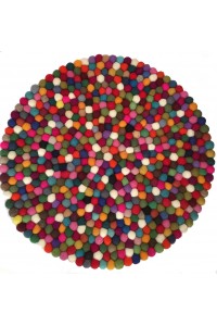 Felt Rainbow Ball Rug from Nepal - 60 cm diameter- Beautiful Handmade Tactile 100% Wool - Fair Trade