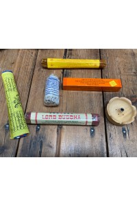 Tibetan Incense Gift Set contains Lord Buddha, Orange Healing, Resheswor Monastery & Astasugandha Rope Incense plus a set of Tibetan Prayer Flags Tibetan Incense Gift Set contains Lord Buddha, Orange Healing, Resheswor Monastery & Astasugandha Rope Incense plus a set of Tibetan Prayer Flags