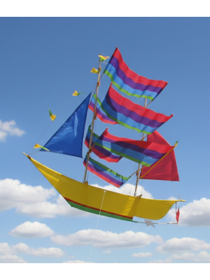 Large Colourful Handmade Sailing Boat / Pirate Boat Kite - Fair Trade