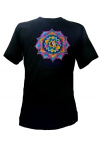 Fair Trade Embroidered Yin Yang Mandala T Shirt ( Black T Shirt) Fair Trade Embroidered Yin Yang Mandala T Shirt ( Black T Shirt)