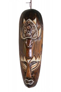Fair Trade Small Handcarved Wooden 30cm Indigenous ' African Style ' Borneo Tribal 'Turtle' Mask 