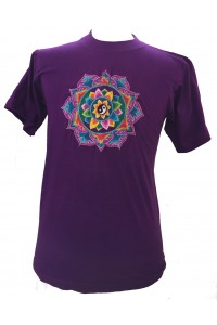 Fair Trade Embroidered Yin Yang Mandala T Shirt ( Purple T Shirt) Fair Trade Embroidered Yin Yang Mandala T Shirt ( Purple T Shirt)