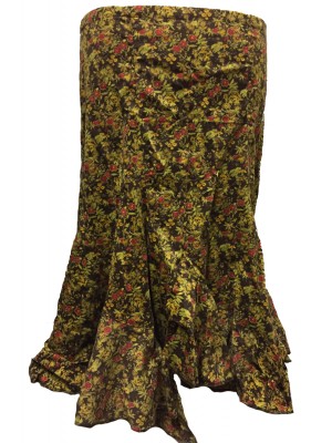 Fair Trade Fashionable Baby Cord Amelia Ruffle Skirt - Red Flowers on Chocolate Brown Design Fair Trade Fashionable Baby Cord Amelia Ruffle Skirt - Red Flowers on Chocolate Brown Design