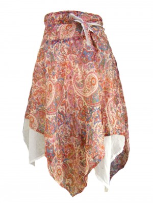 Fair Trade Cream & Pink Josie Jungli Wrap Skirt Fair Trade Cream & Pink Josie Jungli Wrap Skirt