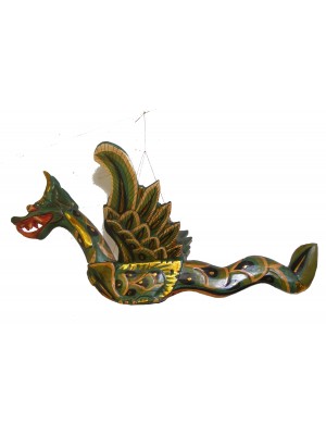 Hand Carved Balinese Green and Gold Barong ( Mythological Dragon )