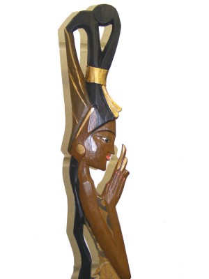Fair Trade Balinese Native Village Girl Praying Wooden / Carving Sculpture  - choice of 3 sizes