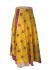 Fair Trade Tiered Full Length Sari Silk  Reversible Wrap Skirt - Orange / Brown Design