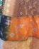 Fair Trade Tiered Full Length Sari Silk  Reversible Wrap Skirt - Orange / Brown Design