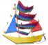 Large Colourful Handmade Sailing Boat / Pirate Boat Kite - Fair Trade