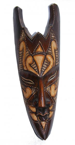 Fair Trade Handcarved 30cm Indigenous Borneo Tribal 'Spike' Mask 