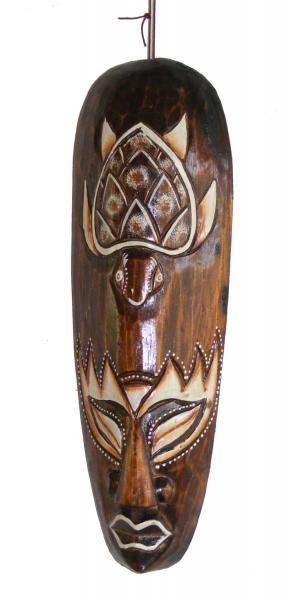 Fair Trade Small Handcarved Wooden 30cm Indigenous ' African Style ' Borneo Tribal 'Turtle' Mask 
