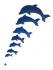 Fair Trade Hand Painted Blue School of  Dolphin Mobile