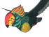 Fair Trade Hand Painted Green Flapping Parrot Mobile / Hanging