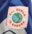 Fair Trade Cotton Jersey Elasticated Retro Spiral Skirt - Shades of Blue