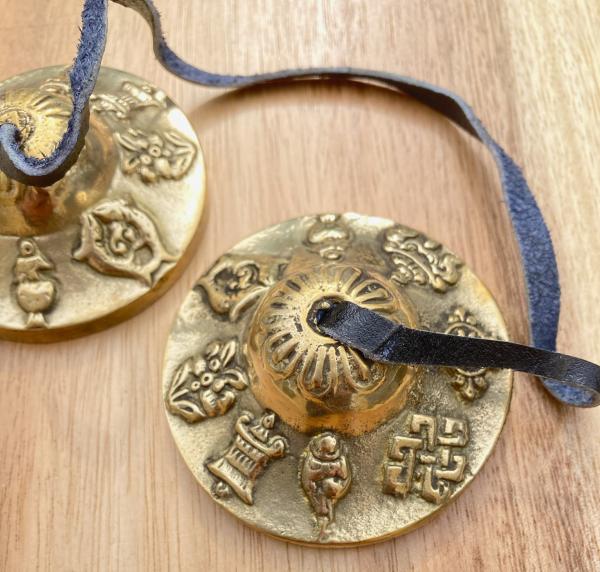 Golden Eight Auspicious Signs Tibetan Buddhist Tingsha Bells  - Beautiful Sound - Fair Trade from Kathmandu