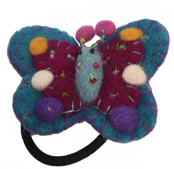 Hand Embellished Felt Butterfly Hair Accessory - Fair Trade