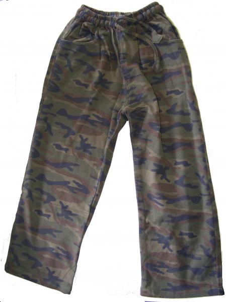 Kids Green Brown Woodland Camouflage Cotton Trousers Ages 5 - 10 - Fair Trade