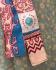 Fair Trade Short Sari Silk  Reversible Tiered Wrap Skirt - Blue / Grey Design