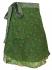 Fair Trade Short Sari Silk  Reversible Tiered Wrap Skirt - Shades of Green Design